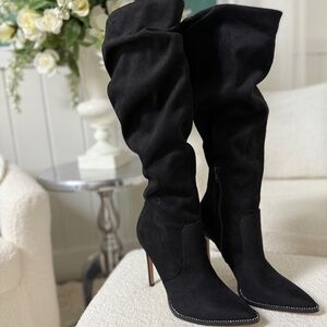 Black heeled boots 7